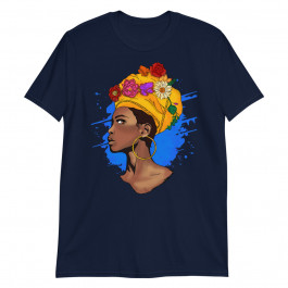 African Queen Floral Head Scarf Black Girl Magic Flowers Unisex T-Shirt