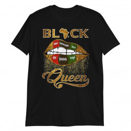 Black Queen Lips Black Pride Pan African Flag Black Girl Unisex T-shirt