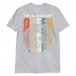 January Birthday Shirts for Women Black African Queen Gift Unisex T-Shirt