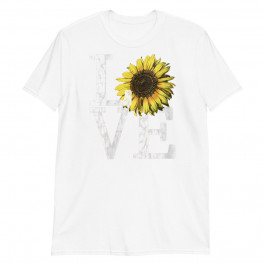 Womens Sunflower Love Vintage Hippie Flower Unisex T-Shirt