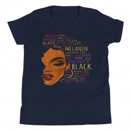 Youth Black Queen Proud Educated Strong Melanin Afro Word Art Hair Pullover T-Shirt