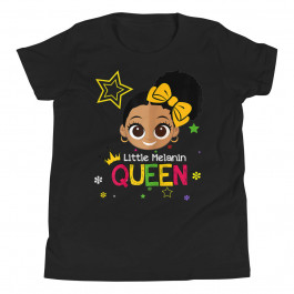 Youth Black Melanin Birthday and School Queen T-Shirt