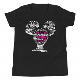 Youth Black Girl Magic Word Montage T-Shirt