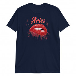 Aries Zodiac Birthday Red Lips Unisex T-Shirt