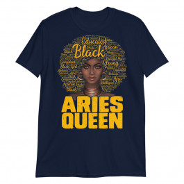 Aries Queen Black Woman Afro Natural Hair African American Unisex T-Shirt