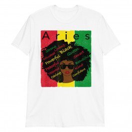 Aries Pride Black Woman Afro Horoscope Zodiac Unisex T-Shirt