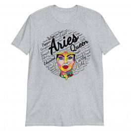 Aries Queen Shirt Birthday Gift Aries Black Queen Unisex T-Shirt