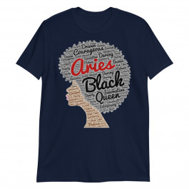 Aries Black Queen Birthday Afro Unisex T-Shirt