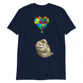 World Autism Awareness 2 April Cute Sloth Heart Balloon Unisex T-Shirt
