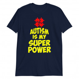 Autism is My Super Power Puzzle Pieces Aspergers Day Humor Premium Unisex T-Shirt