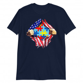 Autism Inside Flag super hero Unisex T-Shirt