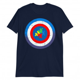 Captain Autism Awareness Gifts For Kids Super hero Puzzle Unisex T-Shirt