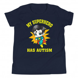 Youth Funny My Hero Has Autism Awareness T-Shirt