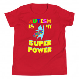 Youth Kids Autism Is My Super Power Autism Awareness Autism Warrior T-Shirt