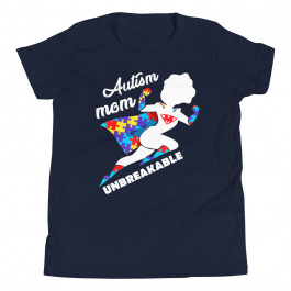 Youth Autism Mom Unbreakable Superhero Autism Awareness T-Shirt