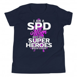 Youth Autism Awareness SPD Mom Super Heroes T-Shirt