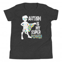 Youth Autism Is My Super Power Autism Awareness Gift For Boy Premium T-Shirt