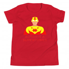 Youth Autism is a Superpower Autism Super Hero T-Shirt