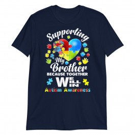 Supporting My Brother Puzzle Autism Awareness Unisex T-Shirt
