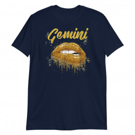 Gemini Zodiac Birthday Golden Lips Unisex T-Shirt