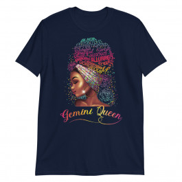 Gemini Queen Afro Women May June Zodiac Melanin Birthday Unisex T-Shirt