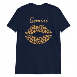 Gemini Leopard Lips Queen Zodiac Birthday Unisex T-Shirt