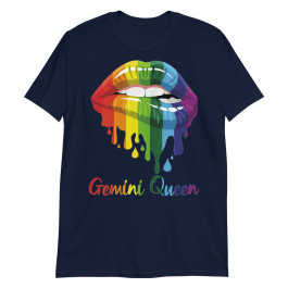 Womens Gemini Queen Birthday Lipsticks Rainbow Costume Unisex T-Shirt