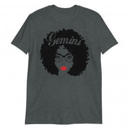 Black Queen Birthday Gifts Glasses Red Lips Afro Diva Gemini Unisex T-Shirt