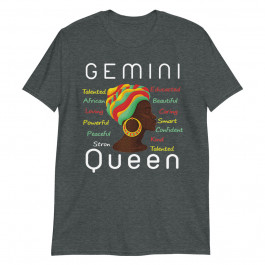Womens Gemini Queen Afro Horoscope May Unisex T-Shirt