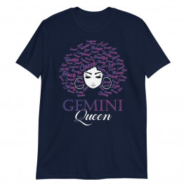 Womens Black Womens Afro Hair Gemini Queen Birthday Unisex T-Shirt