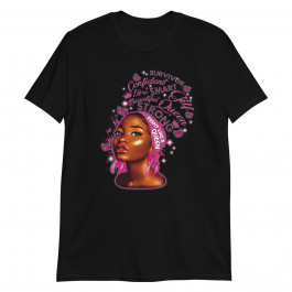 Black Women Fight Like a Queen Pink Ribbon Breast cancer Unisex T-Shirt