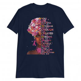 Black Woman Breast Cancer Awareness Warrior Black Queen Unisex T-Shirt