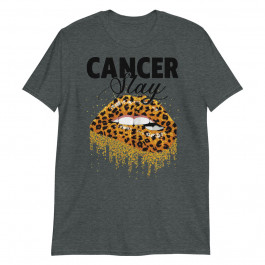 Womens Cancer Slay Leopard Lips Queen Birthday Great Unisex T-Shirt