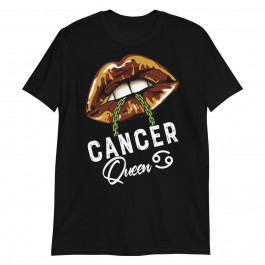 Cancer Queen Lips Sexy Black Afro Queen July June Womens Unisex T-Shirt