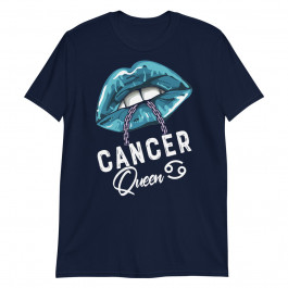 Cancer Queen Lips Chain Zodiac Astrology Womens Unisex T-Shirt