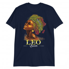 Womens Leo Queen Womens Birth Date Symbol Zodiac Afro Birthday Unisex T-Shirt