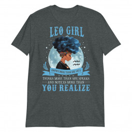 Womens Leo Girls Black Queen July August Birthday Unisex T-Shirt