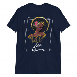 Leo Queen Astrology Birthday Black Women Unisex T-Shirt