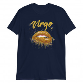 Virgo Zodiac Birthday Gold Lips Unisex T-Shirt