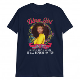 Womens Libra Zodiac Birthday Shirt Black Queen Mean Unisex T-Shirt