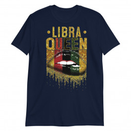 Women's Libra Queen Birthday African Black Girl Lips Gold Premium Unisex T-Shirt