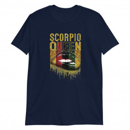 Women's Scorpio Queen Birthday African Black Girl Lips Gold Unisex T-Shirt