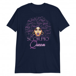 Women's Scorpio Girl Purple Afro Queen Black Zodiac Birthday Unisex T-Shirt
