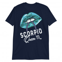 Scorpio Queen Lips Chain Zodiac Astrology Horoscope Womens Unisex T-Shirt