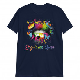 Women's Sagittarius Queens Lips Hippie Birthday Unisex T-Shirt