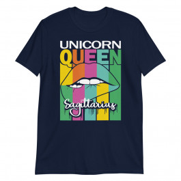 Sagittarius Unicorn Queen Zodiac Sign Retro Vintage Birthday Unisex T-Shirt