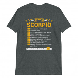 Top 10 Rules of Scorpio Birthday Gift Idea Funny Zodiac Sign Unisex T-Shirt