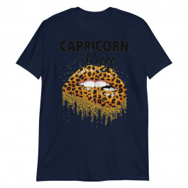 Womens Capricorn Slay Leopard Lips Queen Birthday Unisex T-Shirt
