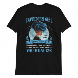Women's Capricorn Girls Black Queen December January Birthday Unisex T-Shirt