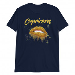 Capricorn Zodiac Birthday Golden Lips Unisex T-Shirt